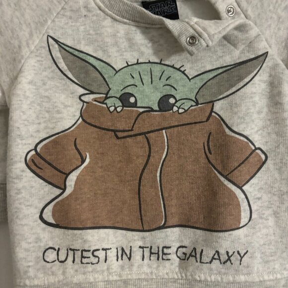 Star Wars Cutest in the Galaxy Yoda Crew Neck 6-9 months - Picture 2 of 7
